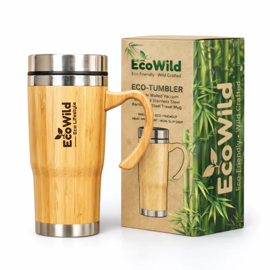 EcoWild Eco-Tumbler Bamboo Eco-friendly Double Inner-Walled Vacuum Insulated Stainless Steel Hot & Cold Tumbler