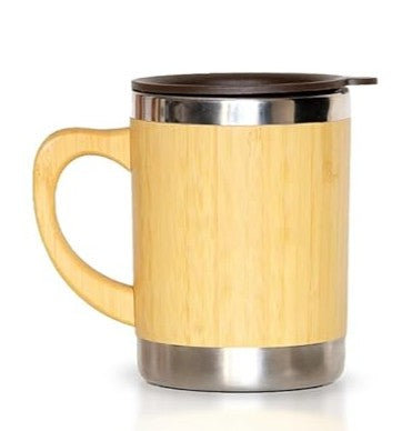 EcoWild Eco-Mug Bamboo Eco-friendly Double Inner-Walled Vacuum Insulated Stainless Steel Hot & Cold Coffee Mug