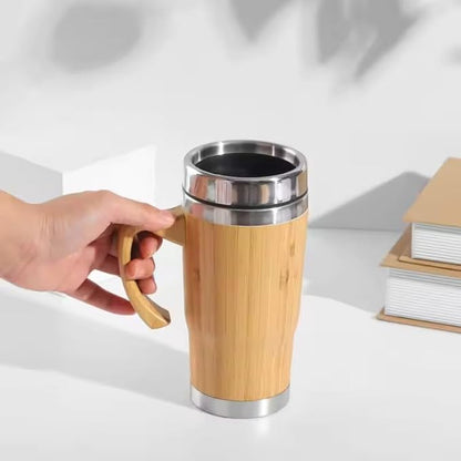 EcoWild Eco-Tumbler Bamboo Eco-friendly Double Inner-Walled Vacuum Insulated Stainless Steel Hot & Cold Tumbler