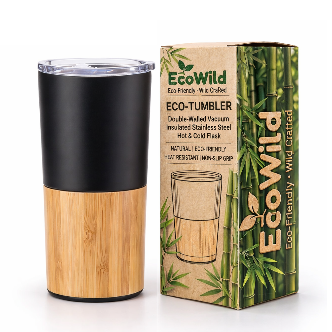 EcoWild Eco-Tumbler Bamboo Eco-friendly Double Inner-Walled Vacuum Insulated Stainless Steel Hot & Cold Tumbler (Copy) (Copy)